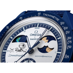 JeevzPlug Swatch x Omega MoonSwatch Mission to Earthphase Beaver Moon watch dial with Snoopy and Moonshine Gold moons