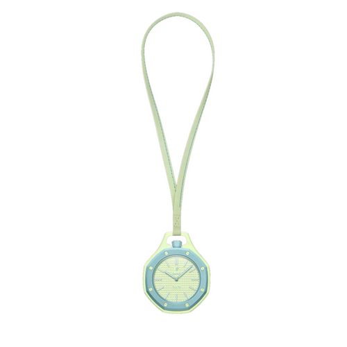 JeevzPlug Audemars Piguet x Swatch Blaue Acht pocket watch in blue and green bioceramic with a leather strap