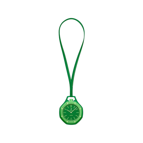 JeevzPlug Audemars Piguet x Swatch Royal Pop Green Eight pocket watch in bioceramic with a matching green leather strap