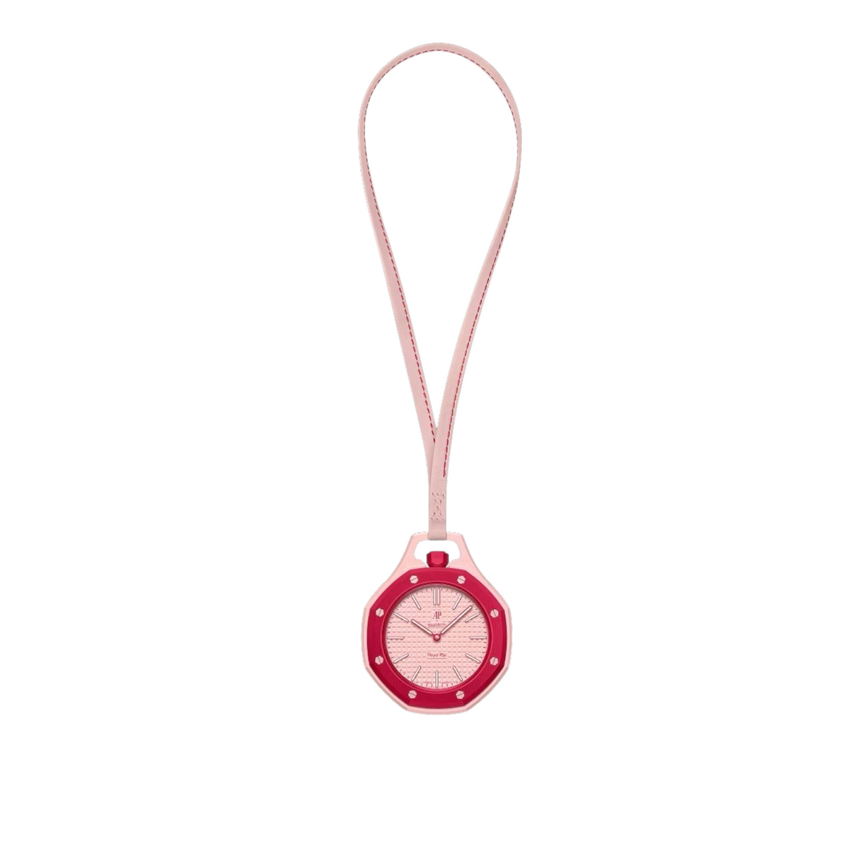 JeevzPlug Audemars Piguet x Swatch Royal Pop Otto Rosso pocket watch in red bioceramic with a matching leather lanyard