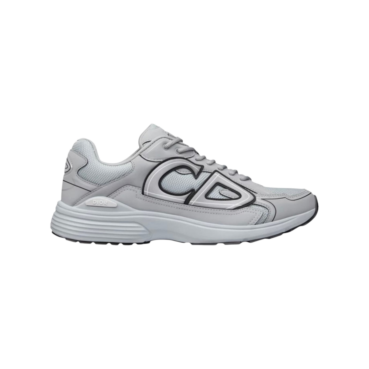 JeevzPlug Dior B30 sneaker in gray mesh and technical fabric with reflective CD30 signature and rubber outsole