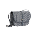 JeevzPlug Goyard Belvedere PM bag in grey Goyardine canvas with leather trim and adjustable shoulder strap