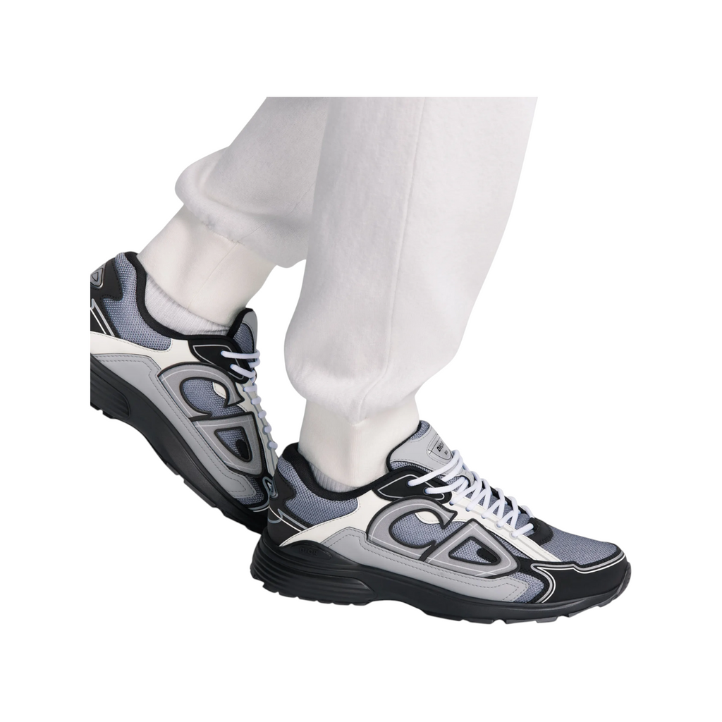 JeevzPlug Dior B30 sneakers in blue, gray, and black mesh with technical fabric and reflective CD30 signature