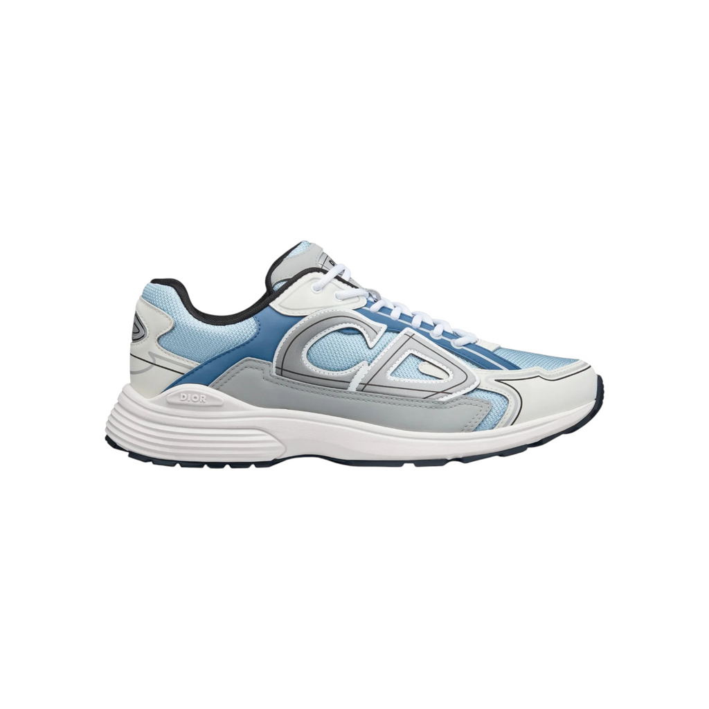 JeevzPlug Dior B30 sneaker in light blue mesh and gray technical fabric with reflective CD30 signature and rubber sole