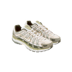 JeevzPlug Nike P-6000 Cargo Khaki sneakers featuring mesh and leather overlays in olive and cream tones.