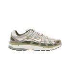 JeevzPlug Nike P-6000 Cargo Khaki sneakers with mesh and leather overlays in olive, beige, and white tones.