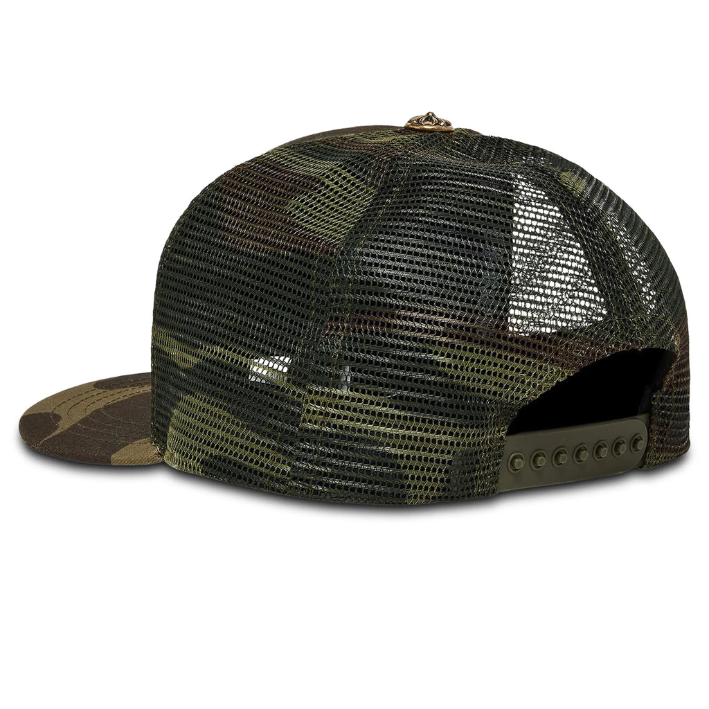 Chrome Hearts CH Hollywood Camo Green Trucker Cap