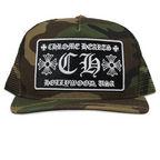 Chrome Hearts CH Hollywood Camo Green Trucker Cap