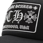 Chrome Hearts CH Hollywood Usa Black Trucker Cap