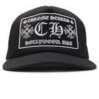 Chrome Hearts CH Hollywood Usa Black Trucker Cap