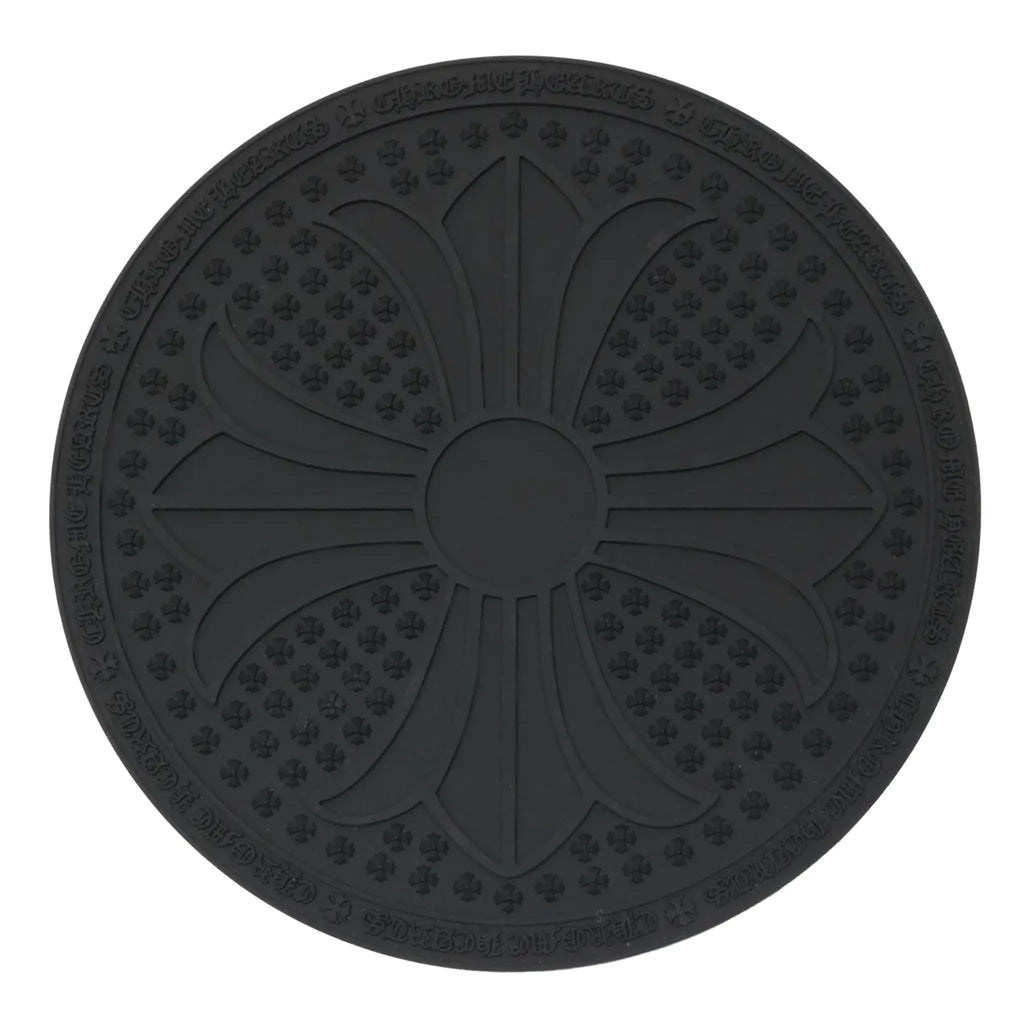 Chrome Hearts Cross Logo Round Black Rubber Mat