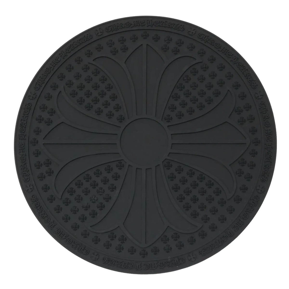 Chrome Hearts Cross Logo Round Black Rubber Mat