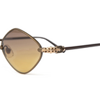 JeevzPlug Chrome Hearts Diamond Dog sunglasses with light brown gradient lenses and sterling silver floral temple detail