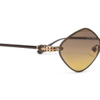 JeevzPlug Chrome Hearts Diamond Dog sunglasses featuring light brown gradient lenses and ornate sterling silver detail.