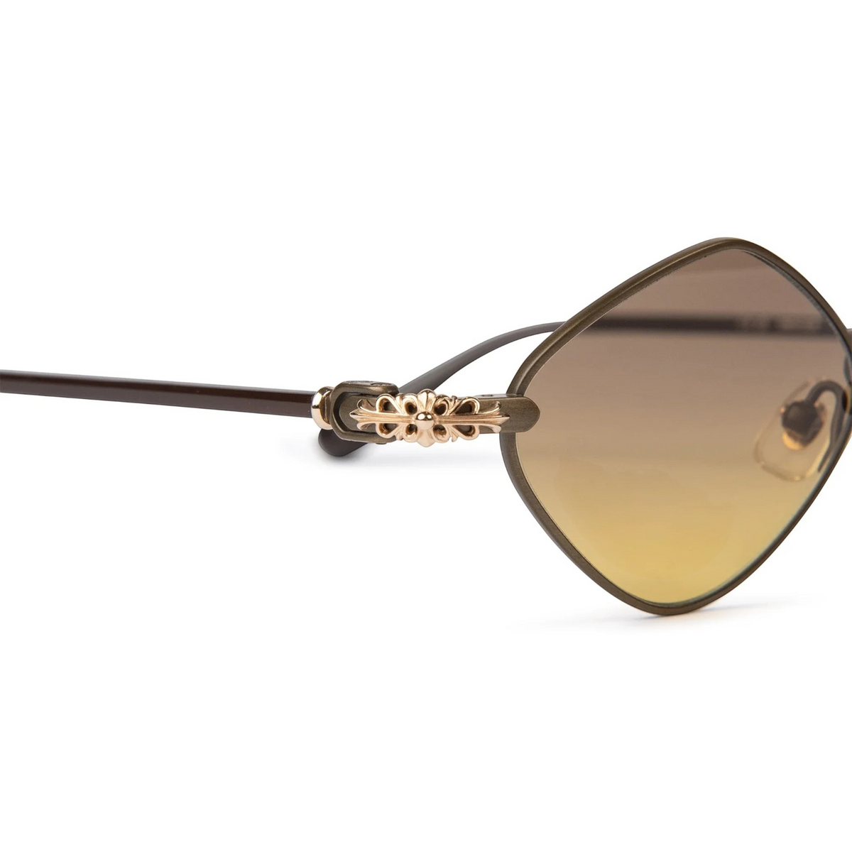 JeevzPlug Chrome Hearts Diamond Dog sunglasses featuring light brown gradient lenses and ornate sterling silver detail.