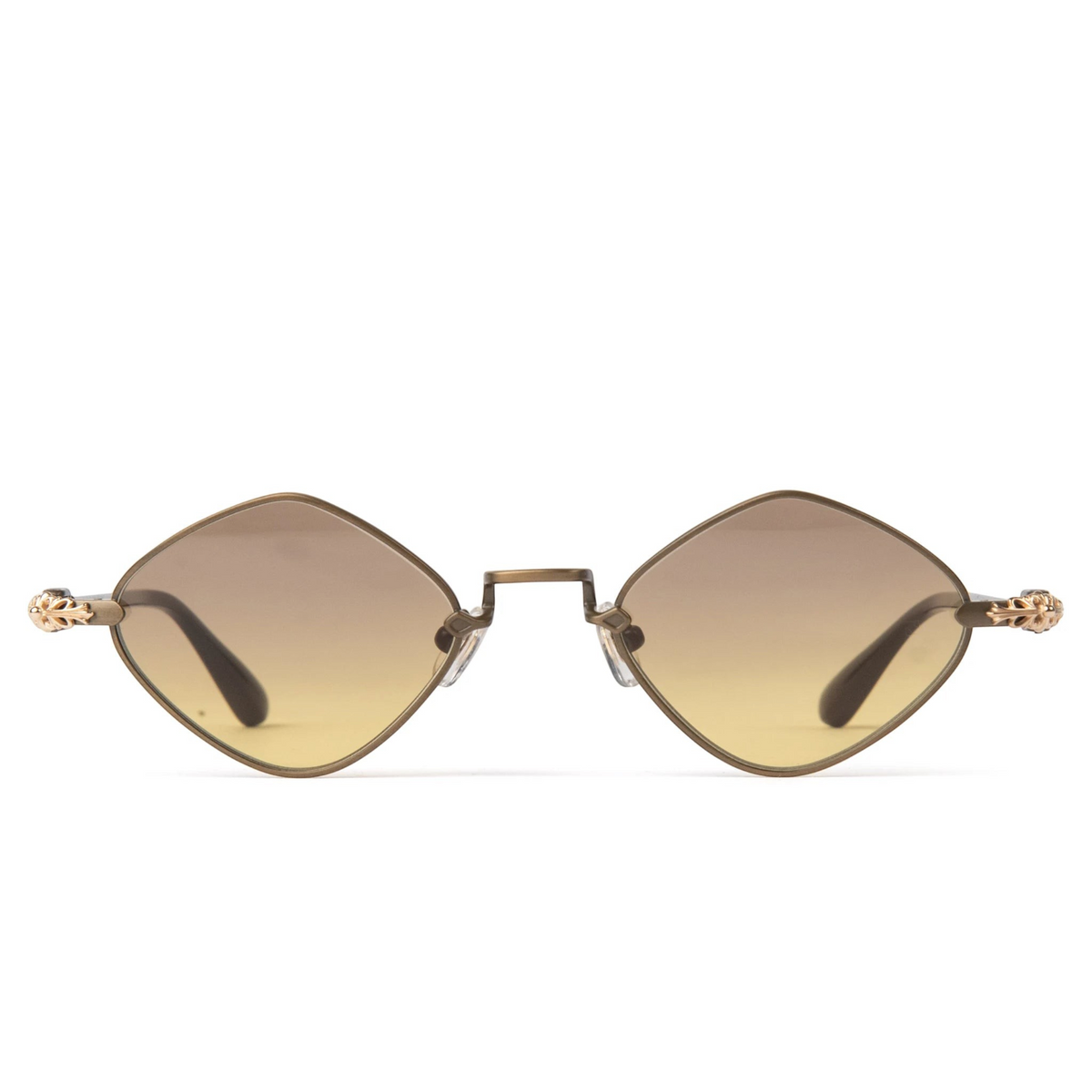 JeevzPlug Chrome Hearts Diamond Dog sunglasses with light brown lenses and sterling silver accents on acetate frames.