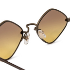JeevzPlug Chrome Hearts Diamond Dog sunglasses featuring light brown gradient lenses and a sleek acetate frame.