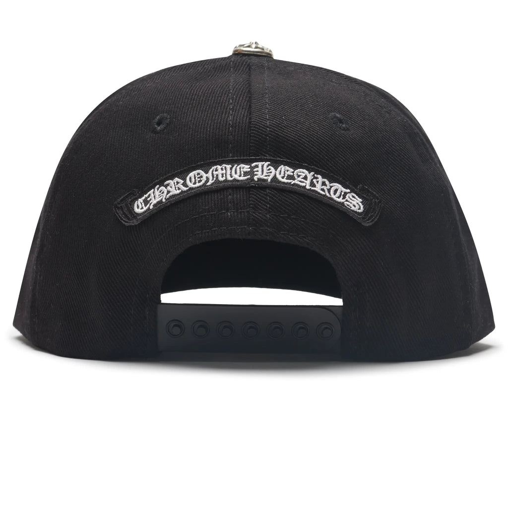 Chrome Hearts Embroidered Scroll Black White Baseball Cap