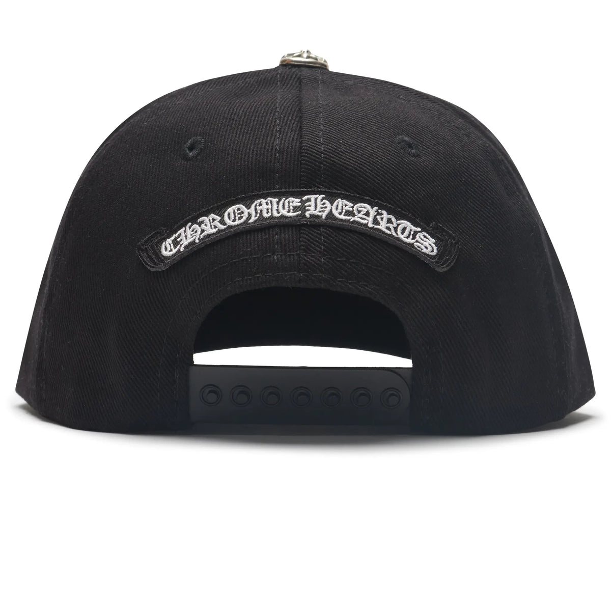 Chrome Hearts Embroidered Scroll Black White Baseball Cap