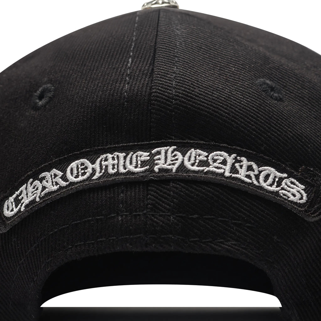 Chrome Hearts Embroidered Scroll Black White Baseball Cap