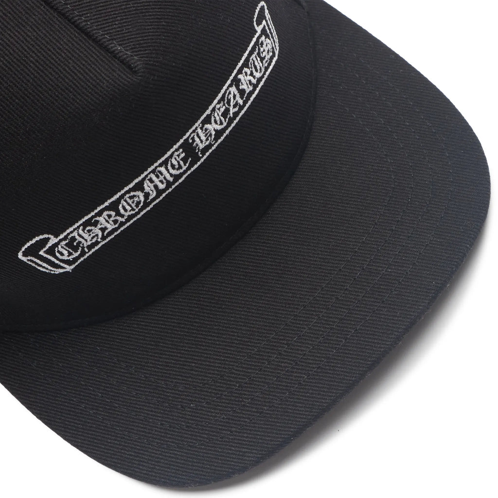 Chrome Hearts Embroidered Scroll Black White Baseball Cap