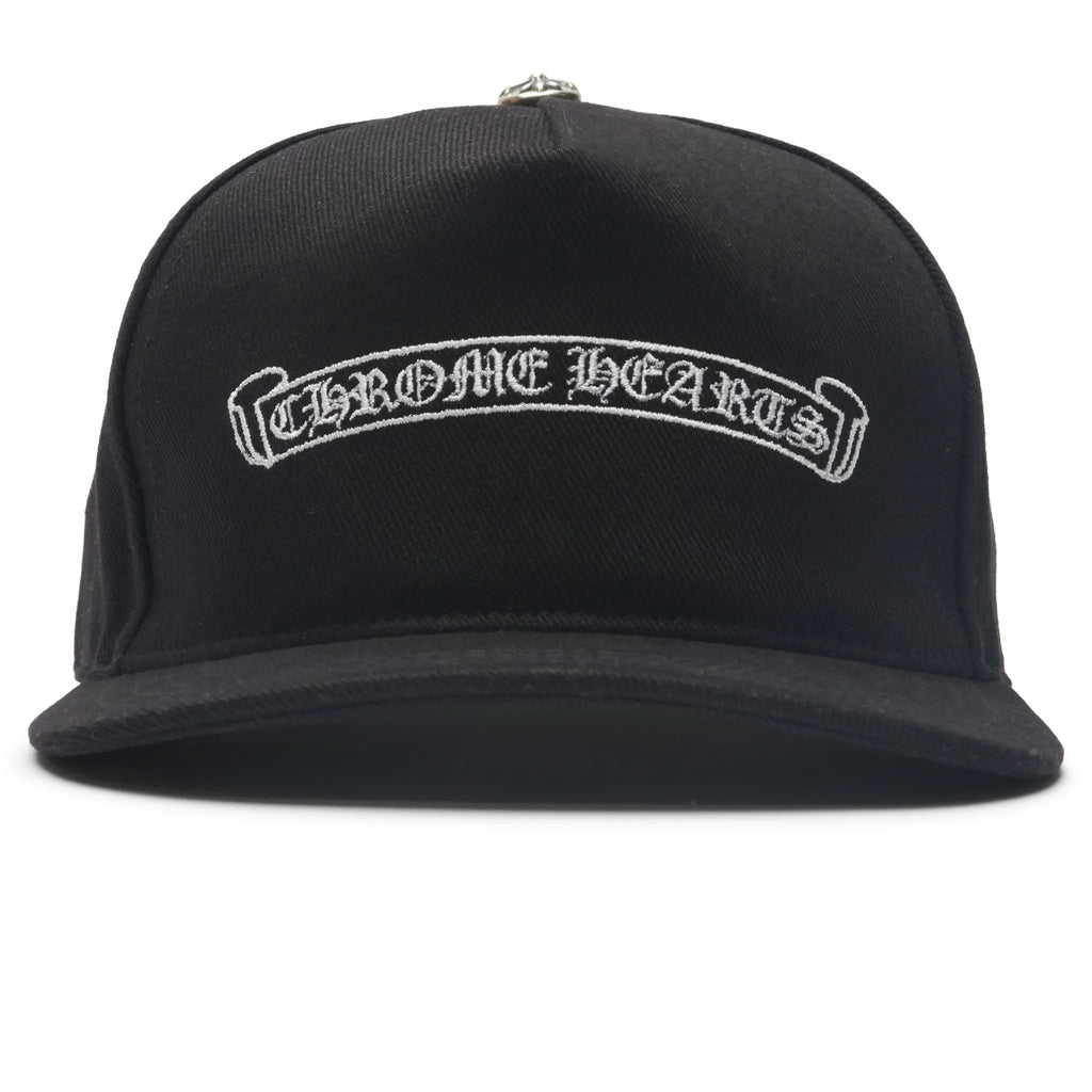 Chrome Hearts Embroidered Scroll Black White Baseball Cap