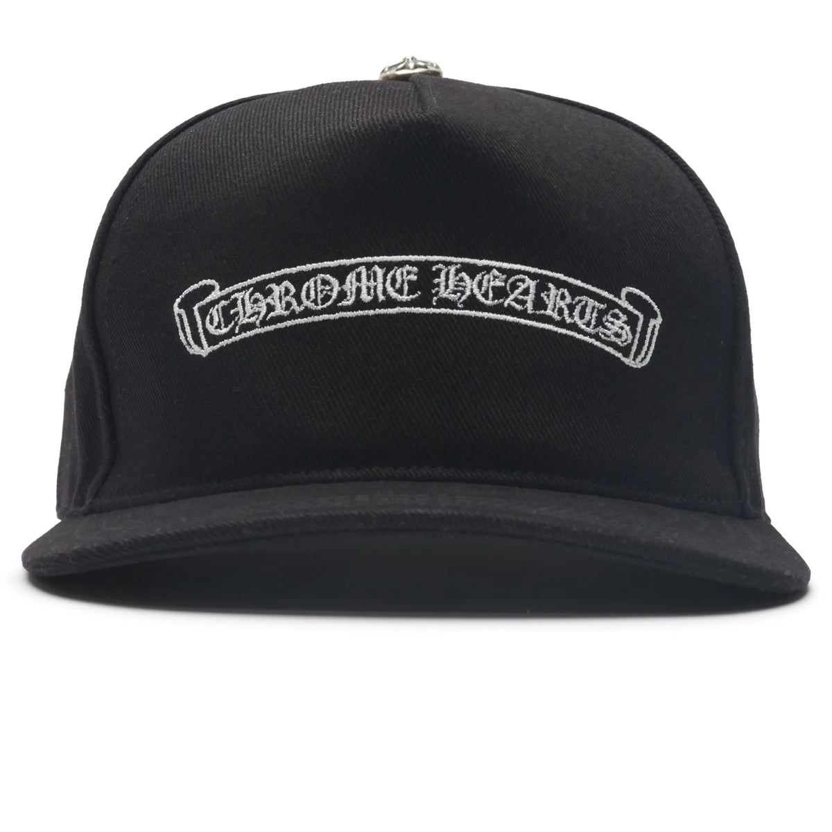Chrome Hearts Embroidered Scroll Black White Baseball Cap