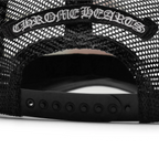 Chrome Hearts Eyechart Black White Red Trucker Cap