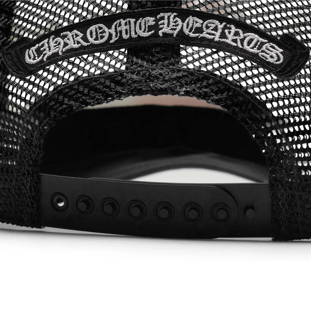 Chrome Hearts Eyechart Black White Red Trucker Cap