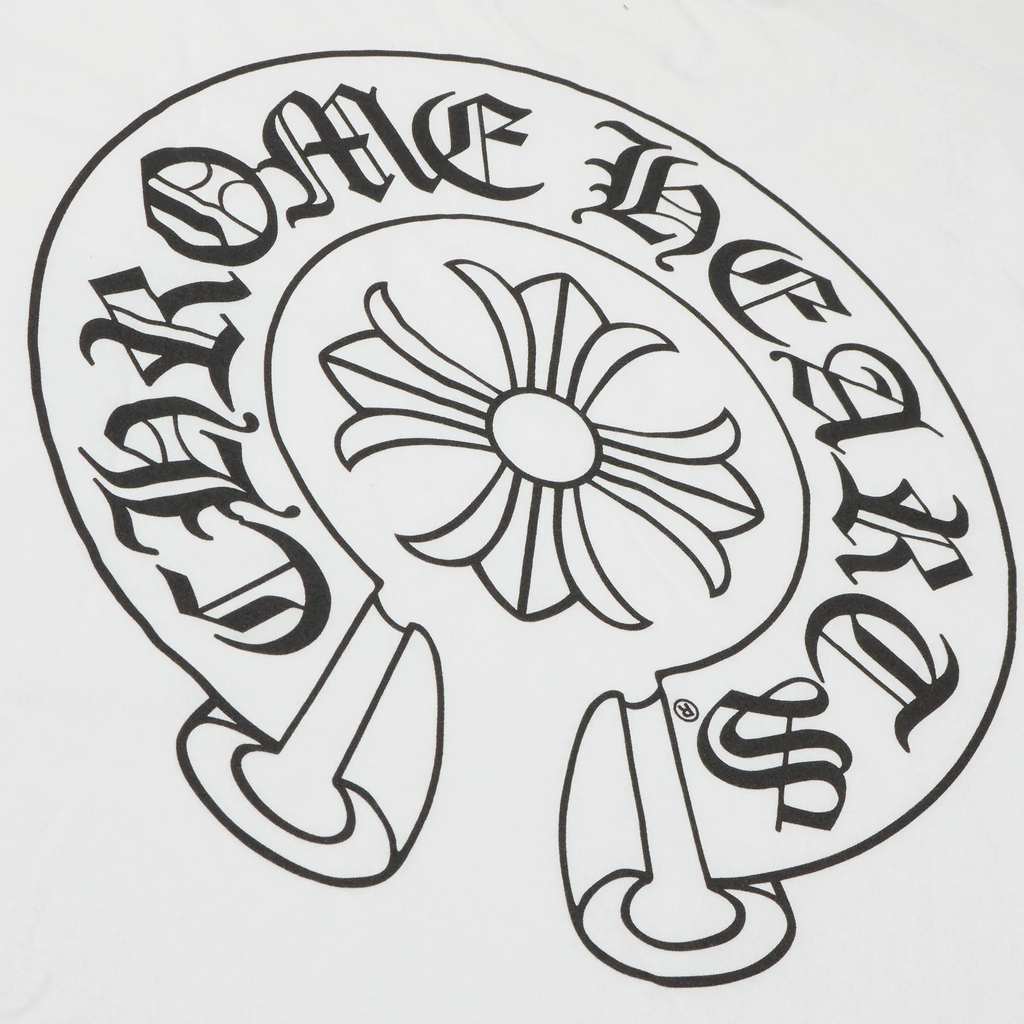 Chrome Hearts Horse Shoe Pocket Logo White T Shirt