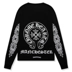 Chrome Hearts Manchester Exclusive Horse Shoe Pocket Logo L/S Black T Shirt