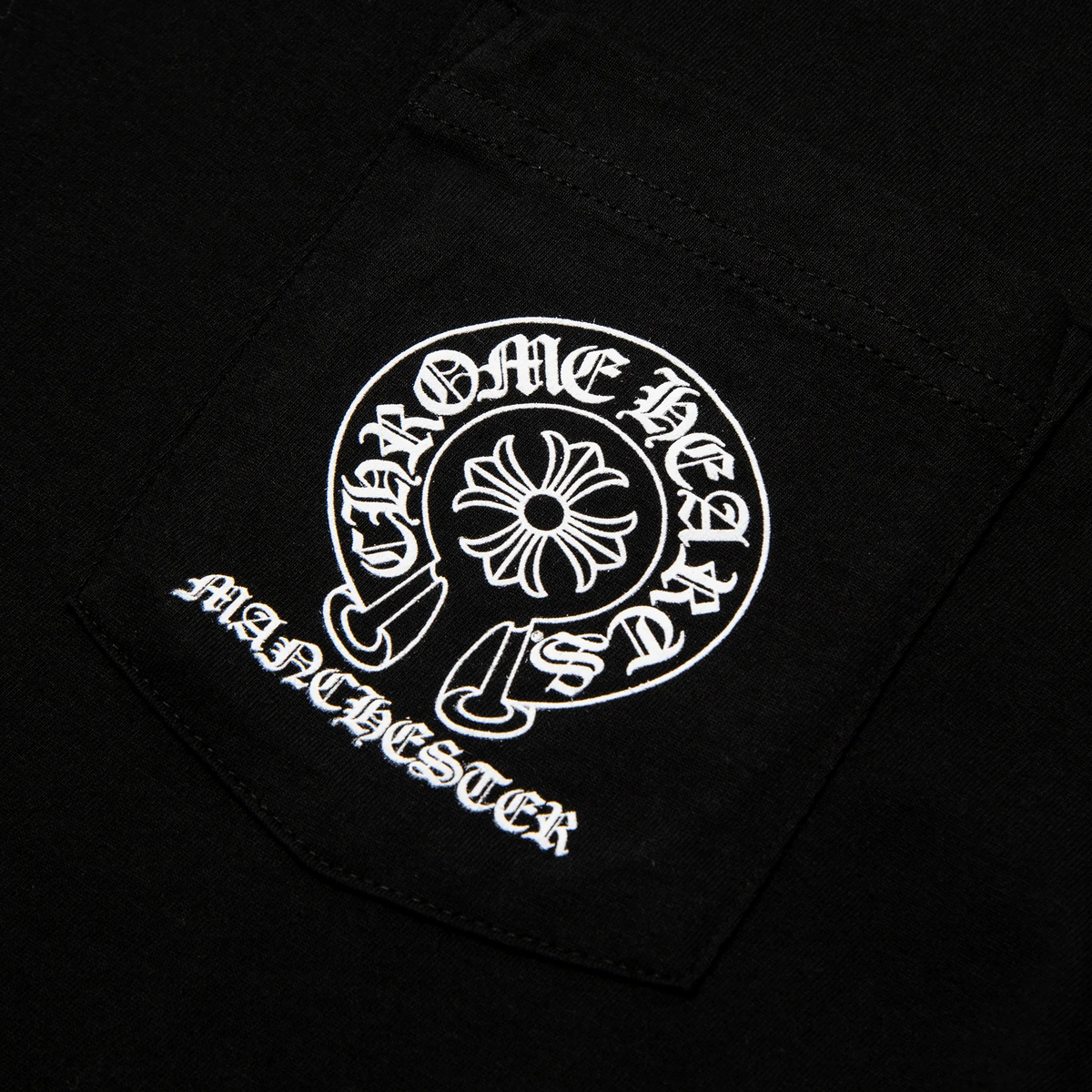 Chrome Hearts Manchester Exclusive Horse Shoe Pocket Logo L/S Black T Shirt
