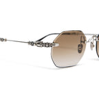 Chrome Hearts Pills III Custom Silver Brown Diamond Cut Sunglasses