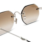 Chrome Hearts Pills III Custom Silver Brown Diamond Cut Sunglasses