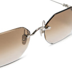 Chrome Hearts Pills III Custom Silver Brown Diamond Cut Sunglasses