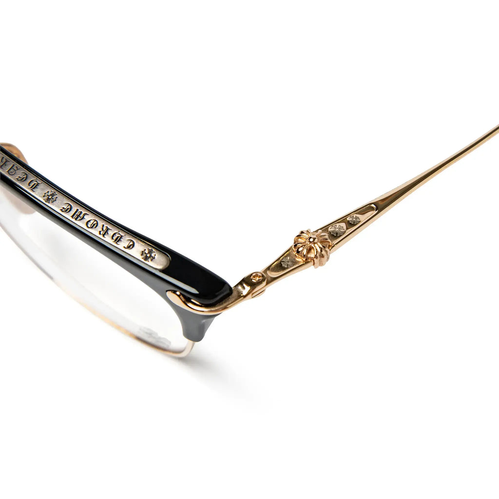 Chrome Hearts  Sluntradiction Black Gold Pleated Sunglasses