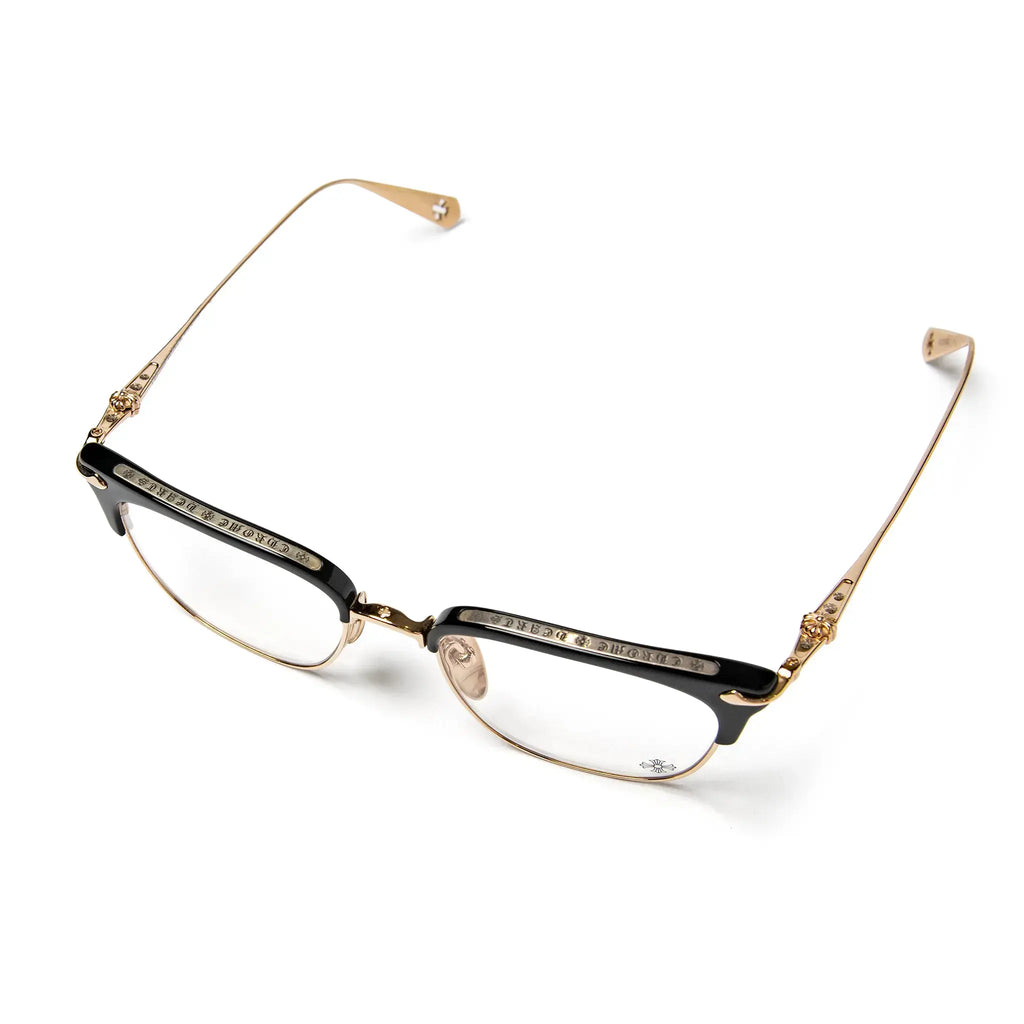 Chrome Hearts  Sluntradiction Black Gold Pleated Sunglasses