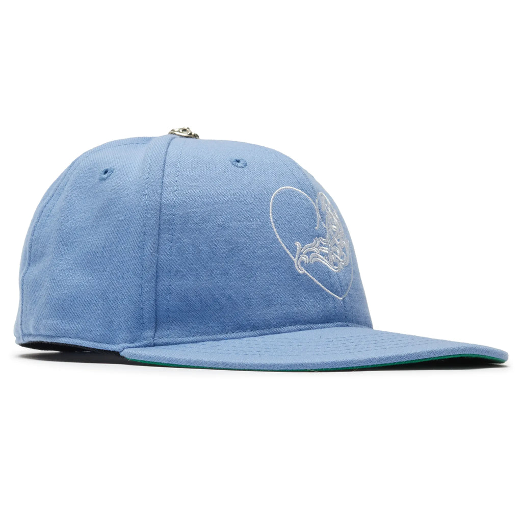Chrome Hearts Vinny Heart Embroidered Light Blue Baseball Cap