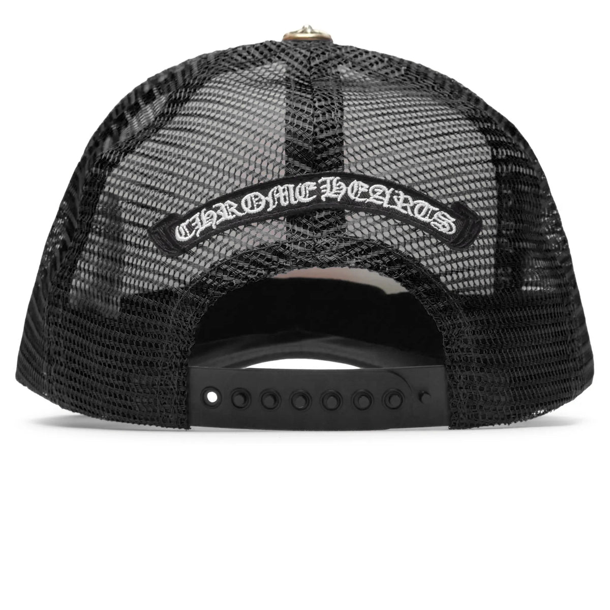 Chrome Hearts Eyechart Black White Red Trucker Cap