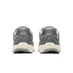 JeevzPlug Nike P-6000 Flat Pewter sneakers showing the grey mesh and suede heel detail from a rear view