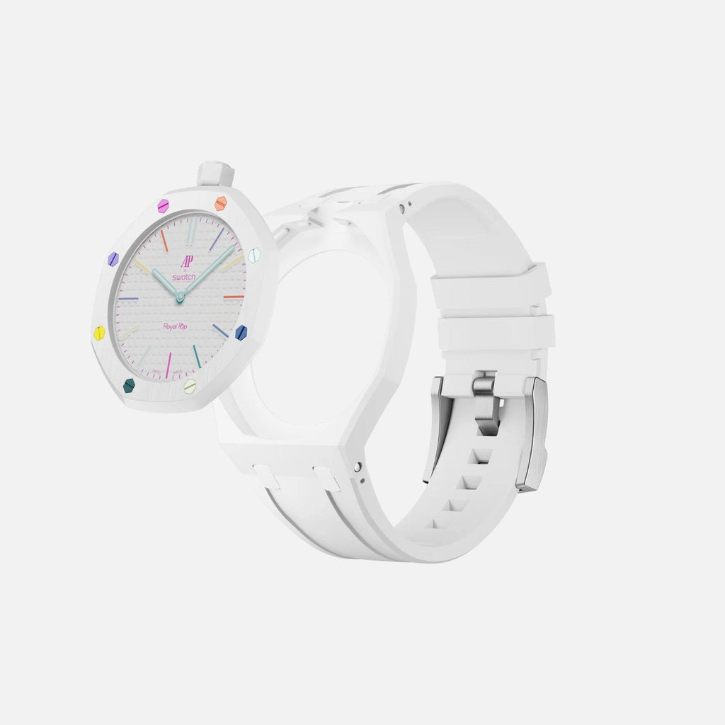 Huit Blanc Swatch x AP Royal Pop Rubber Case-Strap