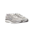 JeevzPlug Nike P-6000 Light Iron Ore sneakers featuring mesh and leather overlays with metallic silver Swoosh details.