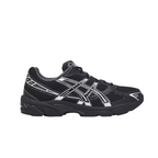 JeevzPlug ASICS Gel-1130 men's running shoe in black and pure silver with mesh upper and GEL cushioning side view