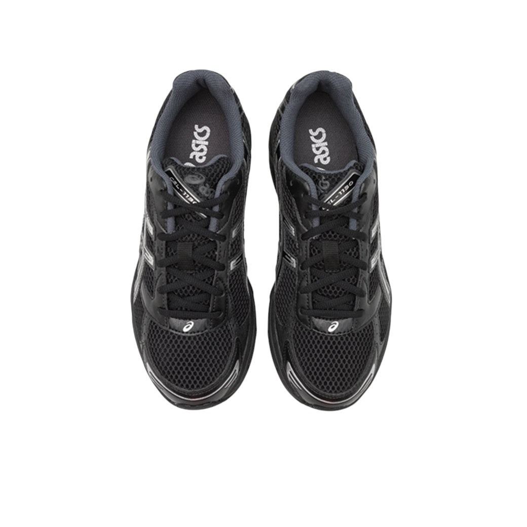 JeevzPlug ASICS Gel-1130 men's running shoes in black and pure silver with mesh upper and GEL cushioning