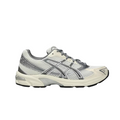 JeevzPlug ASICS Gel-1130 women's sneaker in cream and clay grey with mesh upper and synthetic leather overlays.