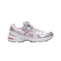 JeevzPlug ASICS Gel 1130 Taro Purple sneakers in white and metallic purple with mesh and synthetic leather construction.