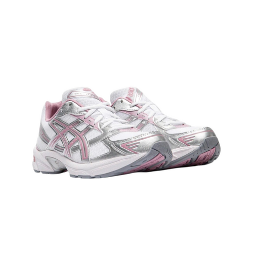 JeevzPlug ASICS Gel 1130 Taro Purple sneakers featuring white mesh, silver overlays, and purple accents.