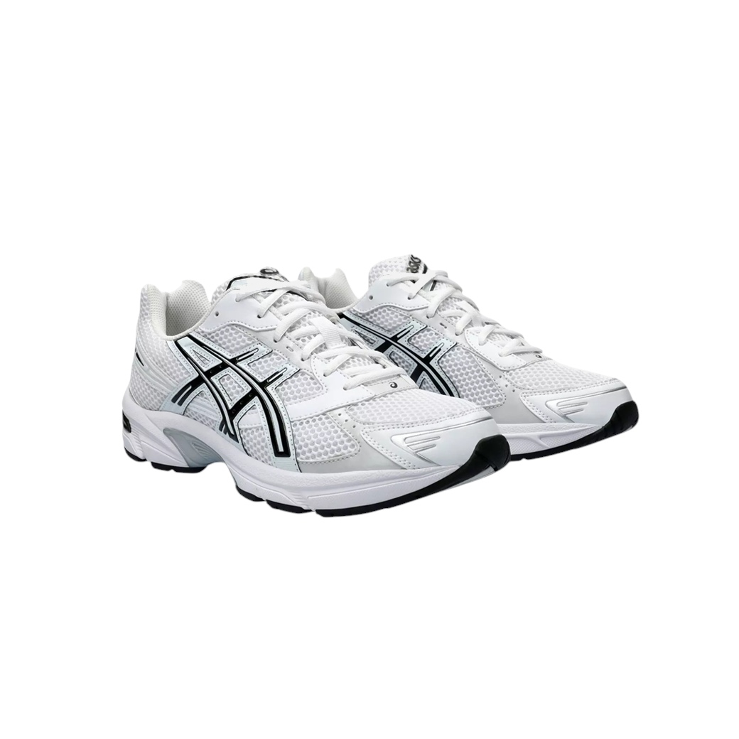 JeevzPlug ASICS Gel-1130 sneakers in white and black with mesh upper and synthetic leather overlays