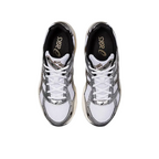JeevzPlug ASICS Gel-1130 sneakers in white, clay canyon, and silver with synthetic leather panels and GEL cushioning.