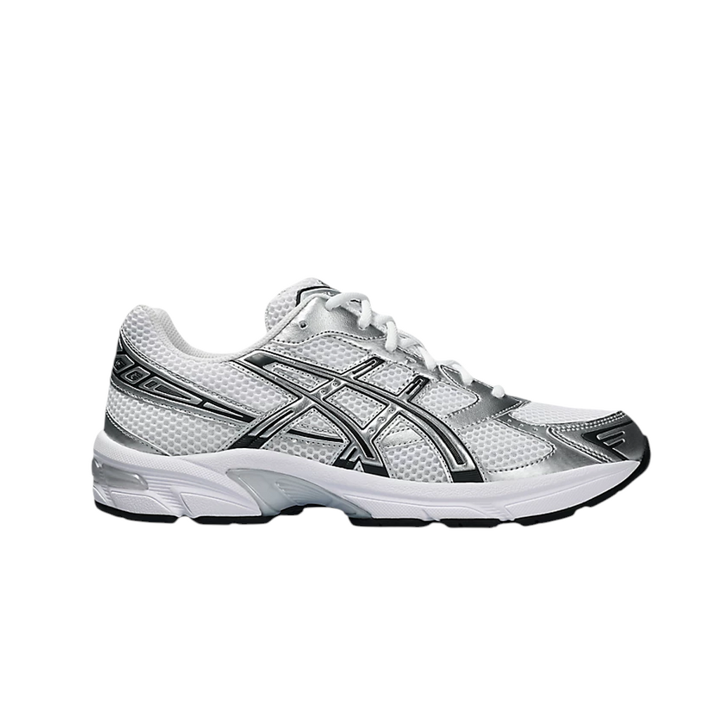 JeevzPlug ASICS Gel-1130 sneaker in white and pure silver with mesh and synthetic leather overlays